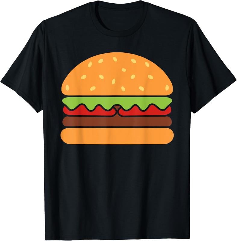 100% Cotton Cool Hamburger Art Men Women Minimalist Burger Cheeseburger T-Shirt Hoodie Sweatshirt | PrintMintTees.com
