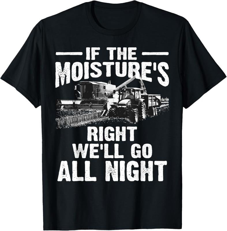 100% Cotton Cool If The Moisture's Right Farmer Gift Funny Farm Men T-Shirt Hoodie Sweatshirt | PrintMintTees.com