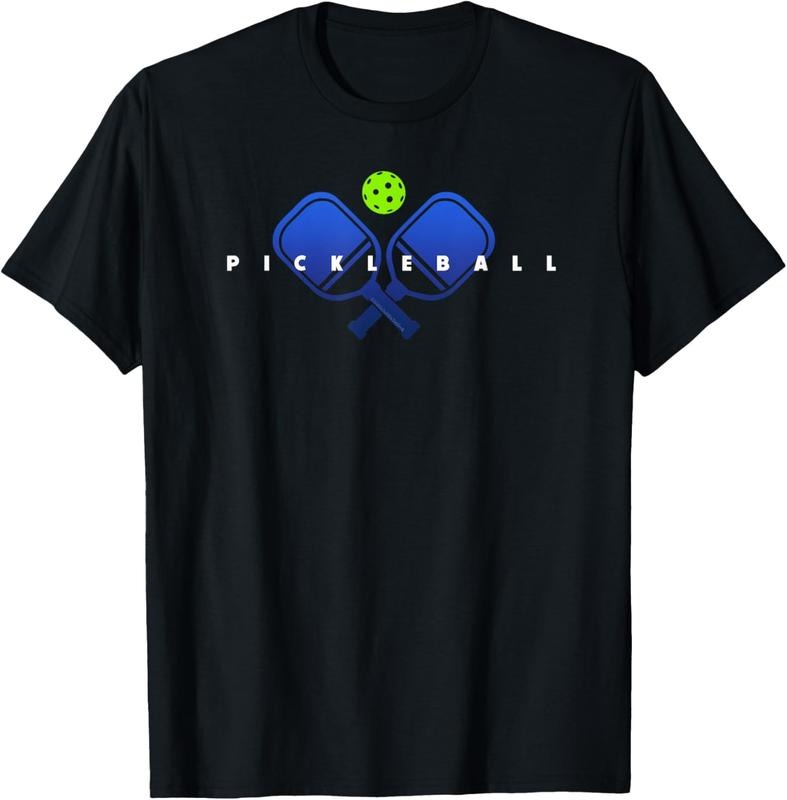 100% Cotton Cool Stylized Pickleball with Paddles and Ball Pickleball T-Shirt Hoodie Sweatshirt | PrintMintTees.com