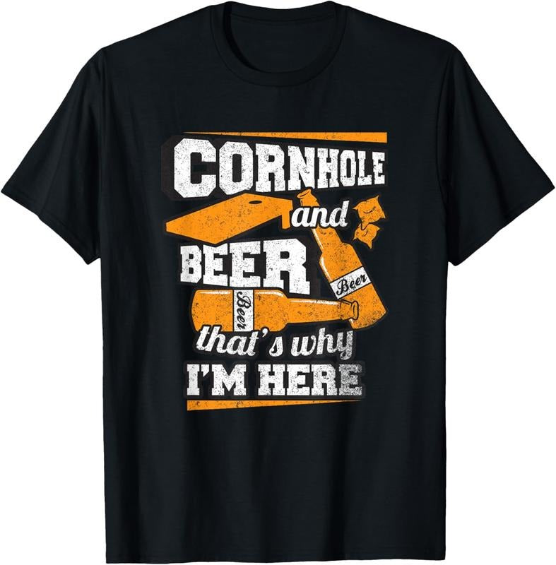 100% Cotton Cornhole Beer That'S Why I'M Here Funny Cornhole T-Shirts, Hoodie, Sweatshirt