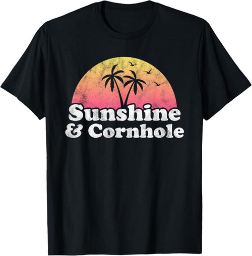 100% Cotton Cornhole Gift - Sunshine and Cornhole T-Shirt Hoodie, Sweatshirt | PrintMintTees.com