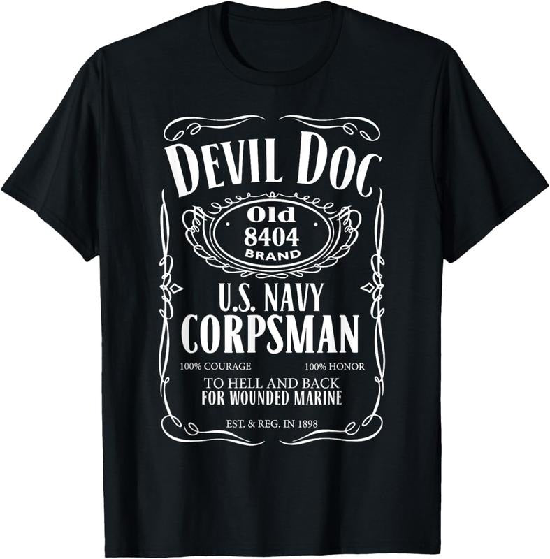 100% Cotton Corpsman 8404 DevilDoc Gift For Corpsman T-Shirt Hoodie Sweatshirt | PrintMintTees.com