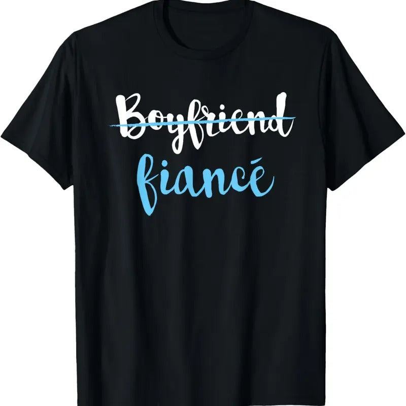 100% Cotton Couple Engagement Just Engaged T-Shirt Boyfriend Fiance T-Shirt Hoodie Sweatshirt | PrintMintTees.com