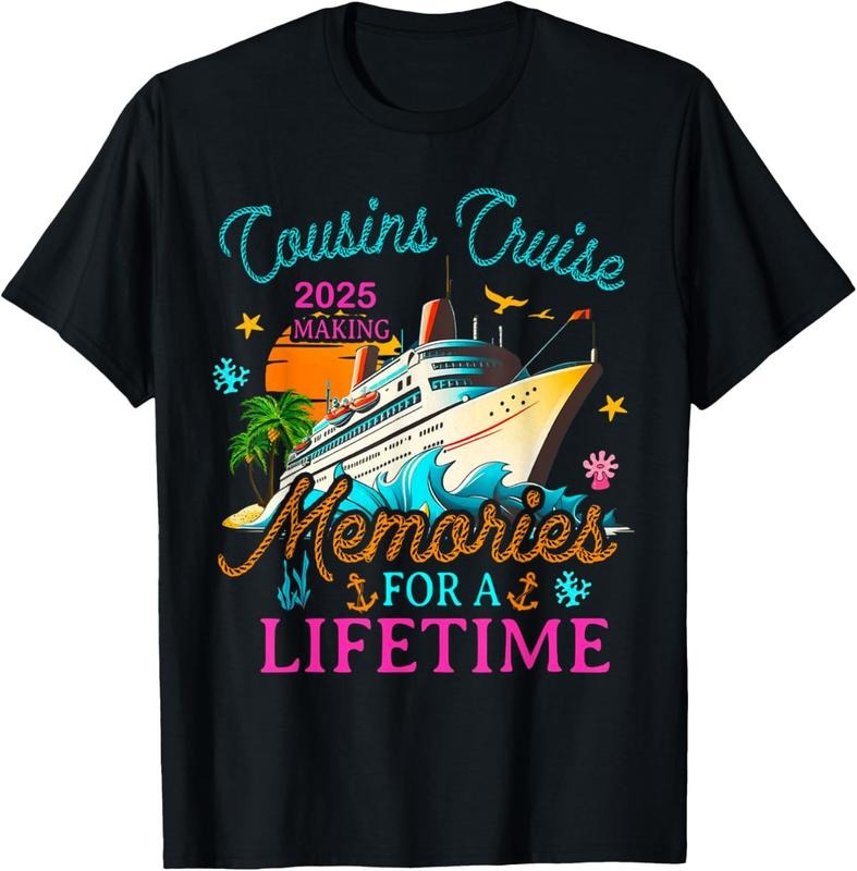 100% Cotton Cousin Cruise 2025 Making Memories For a Lifetime Matching T-Shirt Hoodie Sweatshirt | PrintMintTees.com