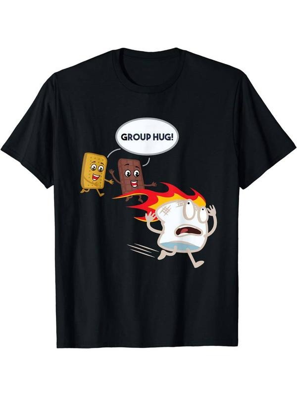 [100% Cotton]Crew Neck Cartoon Print Men's Fashionable Summer Short Sleeve Sports T-shirt, Comfortable And Versatile...