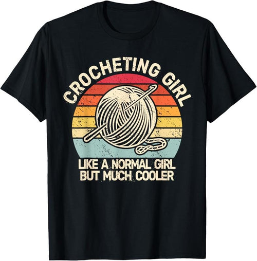 100% Cotton Crocheting Girl Vintage Crocheter funny for Womens Crochet T-Shirt Hoodie Sweatshirt | PrintMintTees.com