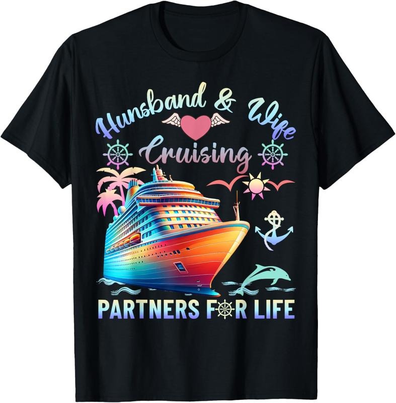 100% Cotton Cruise Ship Husband and Wife cruising partners cruising T-Shirt Hoodie Sweatshirt | PrintMintTees.com