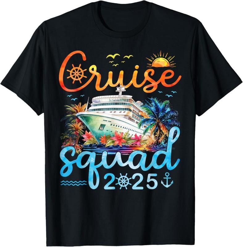 100% Cotton Cruise Squad 2025 Family Vacation Trip Group Matching Cruise T-Shirt Hoodie Sweatshirt | PrintMintTees.com