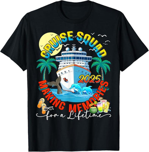 100% Cotton Cruise Squad 2025 Making Memories Family Cousin Crew Summer T-Shirt Hoodie Sweatshirt | PrintMintTees.com