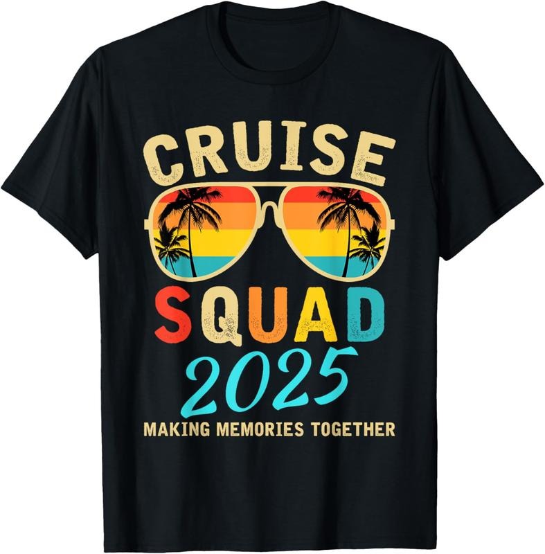 100% Cotton Cruise Squad 2025 Summer Vacation Matching Family Group T-Shirt Hoodie Sweatshirt | PrintMintTees.com