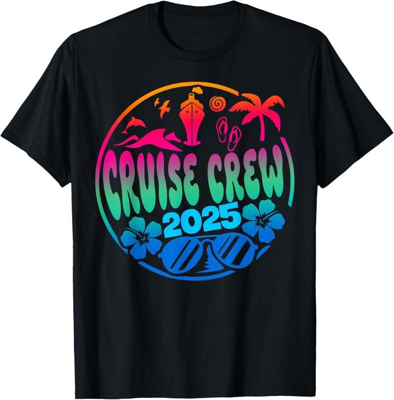 100% Cotton Cruisin Crew 2025 Cruise Family Friends Vacation Matching Shirt Hoodie Sweatshirt