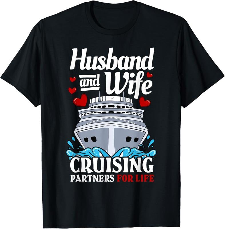 100% Cotton Cruising Cruise Vacation Husband Wife Couple T-Shirt Hoodie Sweatshirt | PrintMintTees.com