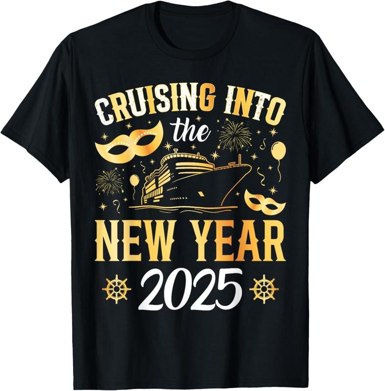100% Cotton Cruising New Year 2025 Family New Year Trip 2025 Shirt Hoodie Sweatshirt
