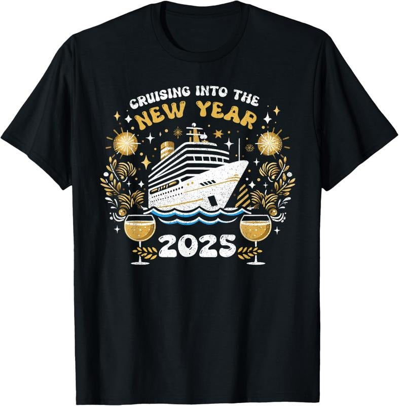 100% Cotton Cruising New Year 2025 Family New Year Trip 2025 T Shirtstyle{N002}2 T-Shirts, Hoodie, Sweatshirt