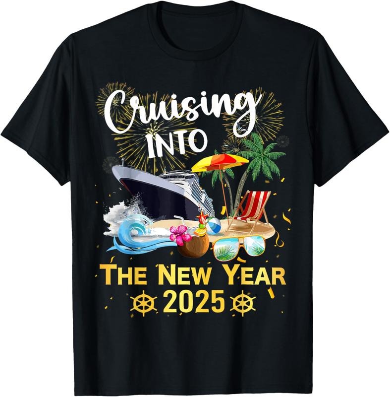 100% Cotton Cruising Into The New Year 2025 T-Shirtstyle{n002}2 Shirt Hoodie Sweatshirt | PrintMintTees.com