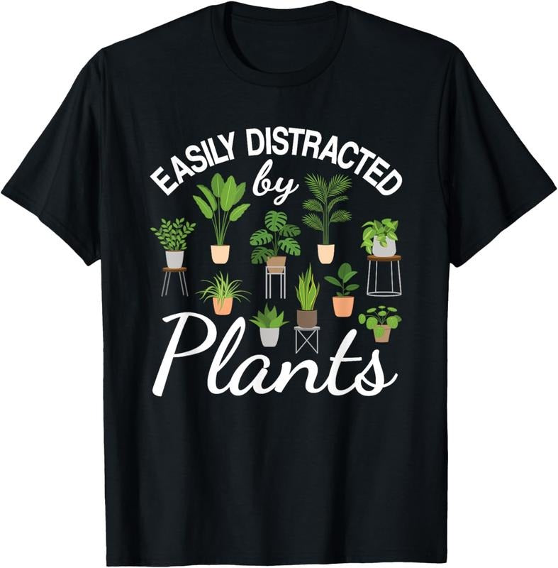 100% Cotton Cute Easily Distracted By Plants Succulent Garden Gardening T-Shirt Hoodie, Sweatshirt | PrintMintTees.com