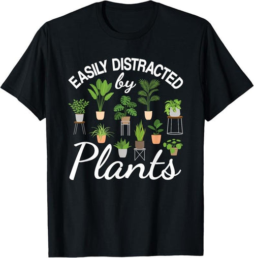 100% Cotton Cute Easily Distracted By Plants Succulent Garden Gardening T-Shirt Hoodie, Sweatshirt | PrintMintTees.com