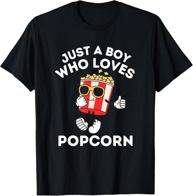 100% Cotton Cute Just Boy Who Loves Popcorn 5T 4T T-Shirts, Hoodie, Sweatshirt
