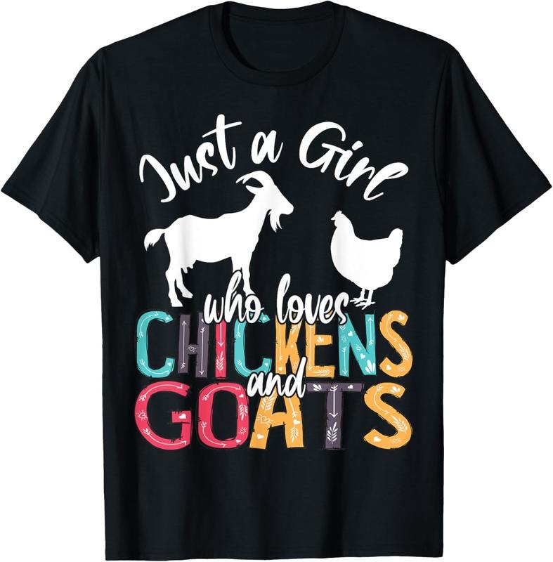 100% Cotton Cute Just A Girl Who Loves Chickens Goats Farmer Girls T-Shirt Hoodie, Sweatshirt | PrintMintTees.com