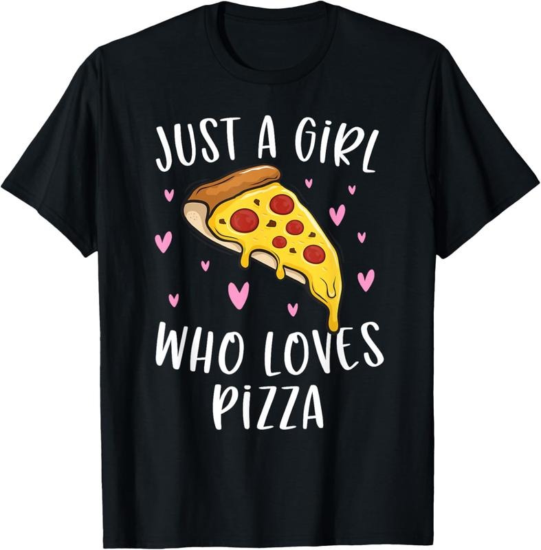 100% Cotton Cute Pizza Shirt For Girls Just A Girl Who Loves Pizza T-Shirt Hoodie, Sweatshirt | PrintMintTees.com
