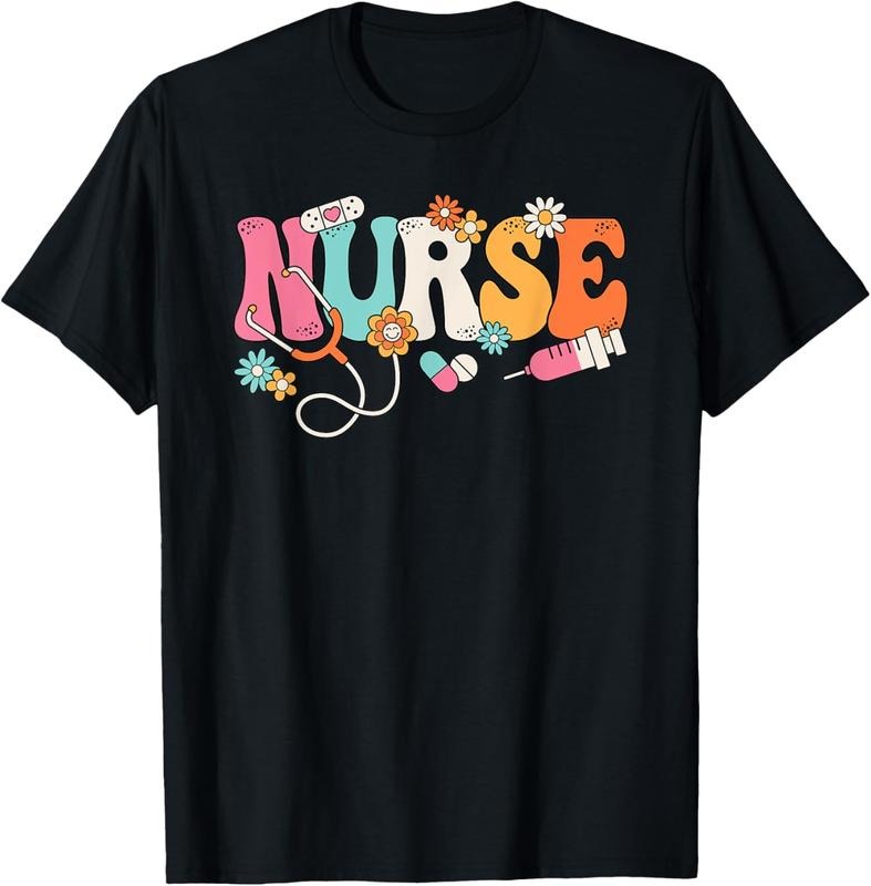 100% Cotton Cute Retro Groovy Nurse Flower Nursing Shirt Hoodie Sweatshirt