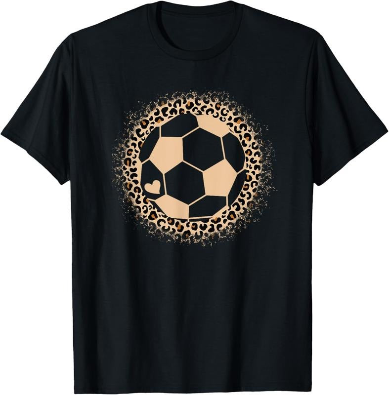 100% Cotton Cute Soccer Leopard Print Women Girls Soccer Lover T-Shirt Hoodie, Sweatshirt | PrintMintTees.com