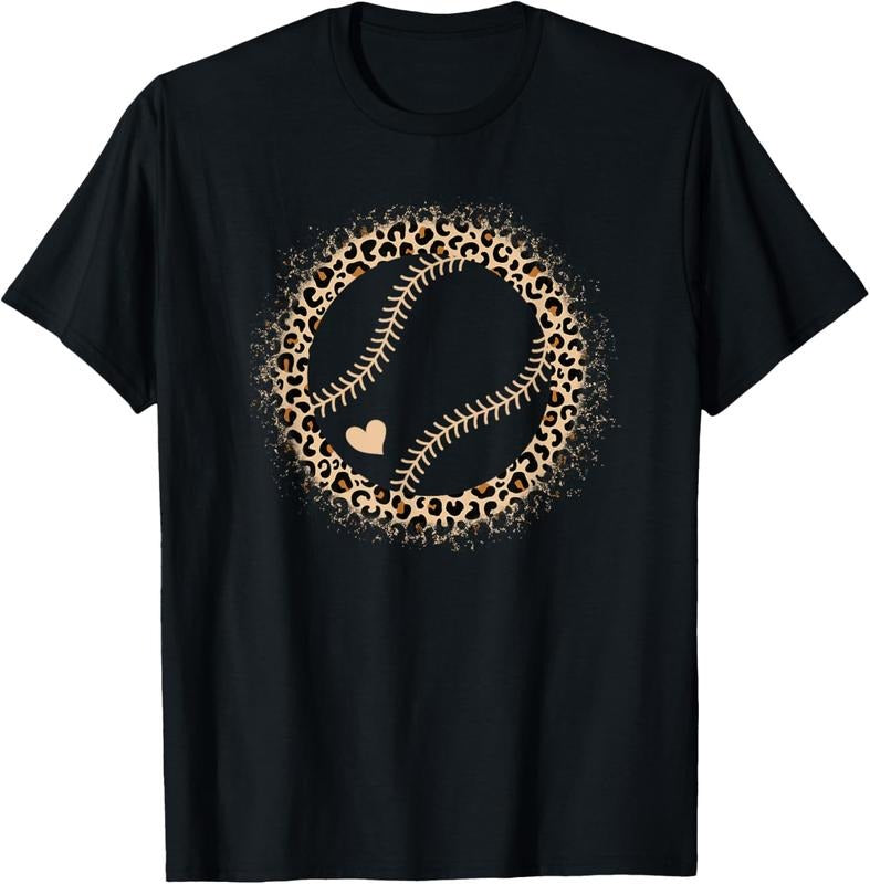 100% Cotton Cute Softball Leopard Print Women Girls Softball Player T-Shirt Hoodie Sweatshirt | PrintMintTees.com