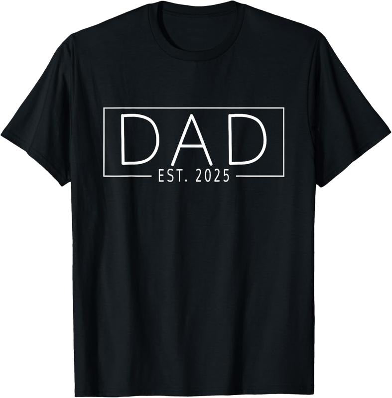 100% Cotton Dad Est. 2025 Expect  2025, Father 2025 New Dad 2025 T-Shirt Hoodie, Sweatshirt | PrintMintTees.com
