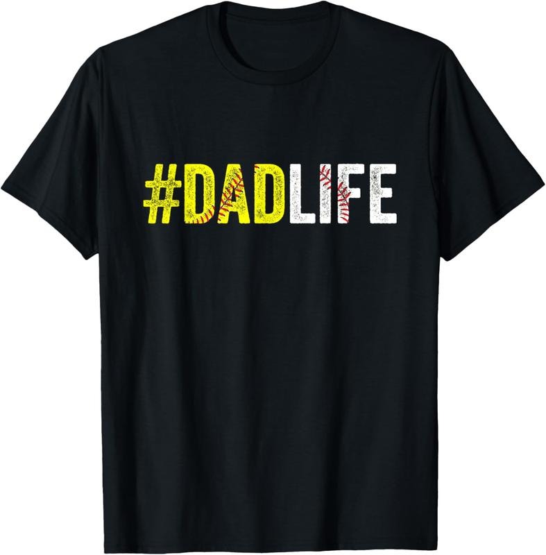 100% Cotton Dad Life Softball Daddy Baseball Sports Lover Father's Day T-Shirt Hoodie, Sweatshirt | PrintMintTees.com