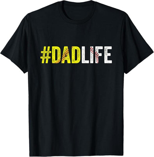 100% Cotton Dad Life Softball Daddy Baseball Sports Lover Father's Day T-Shirt Hoodie, Sweatshirt | PrintMintTees.com