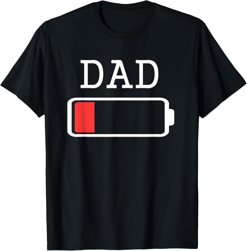 100% Cotton Daddy Low Battery T-Shirt Empty Matching Father Shirts T-Shirt Hoodie Sweatshirt | PrintMintTees.com