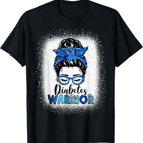 100% Cotton Diabetes Awareness Warrior Womens Messy Bun T1D Type 1 T-Shirt Hoodie Sweatshirt | PrintMintTees.com