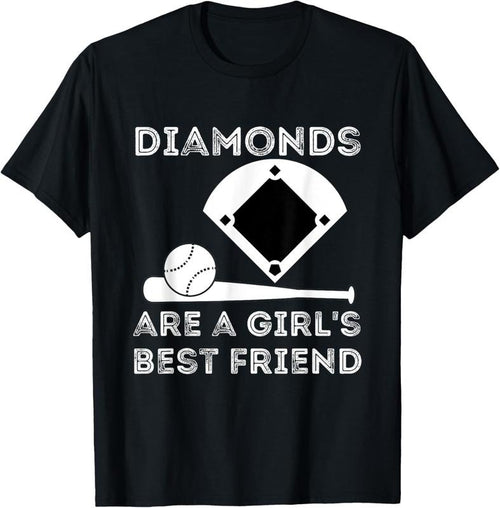100% Cotton Diamonds Are A Girl's Best Friend - Baseball & Softball Fan T-Shirt Hoodie, Sweatshirt | PrintMintTees.com