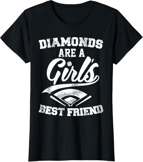 100% Cotton Diamonds are a Girl's Best Friend T-Shirt | Baseball Shirt T-Shirt Hoodie Sweatshirt | PrintMintTees.com