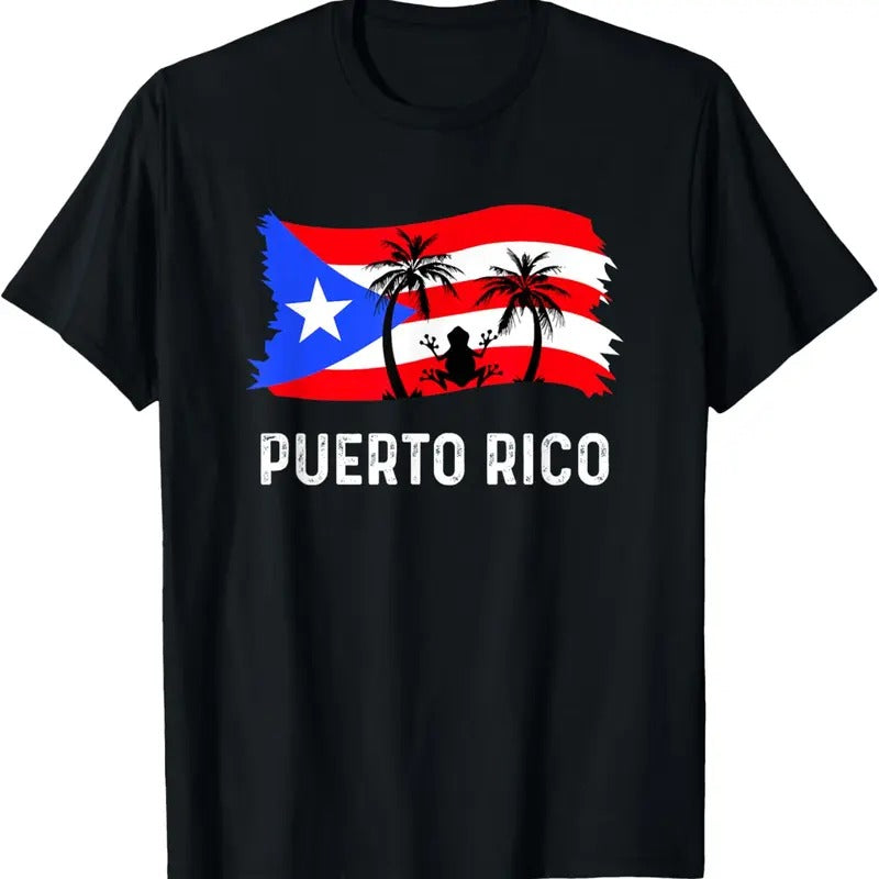 100% Cotton Distressed Style Puerto Rico Frog Puerto Rico T-Shirt Hoodie, Sweatshirt | PrintMintTees.com