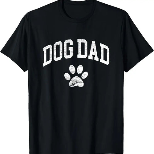 100% Cotton Dog Dad - Distressed Design Style - Funny Dog Paw - Classic T-Shirt Hoodie Sweatshirt | PrintMintTees.com