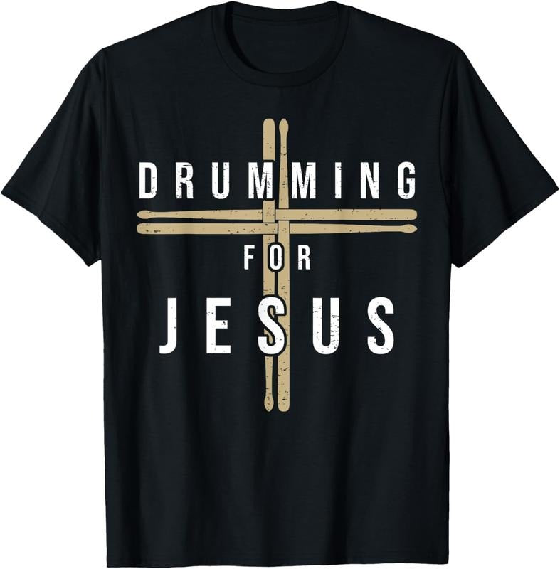 100% Cotton Drummer Drumming Drums Percussion I Jesus Christian Church T-Shirt Hoodie Sweatshirt | PrintMintTees.com