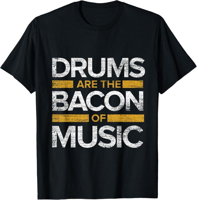 100% Cotton Drums Are The Bacon Of Music Drummer Drums T-Shirt Hoodie Sweatshirt | PrintMintTees.com