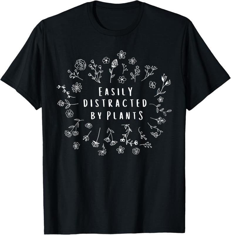 100% Cotton Easily Distracted By Plants Gardener Gifts Gardening Garden T-Shirt Hoodie, Sweatshirt | PrintMintTees.com
