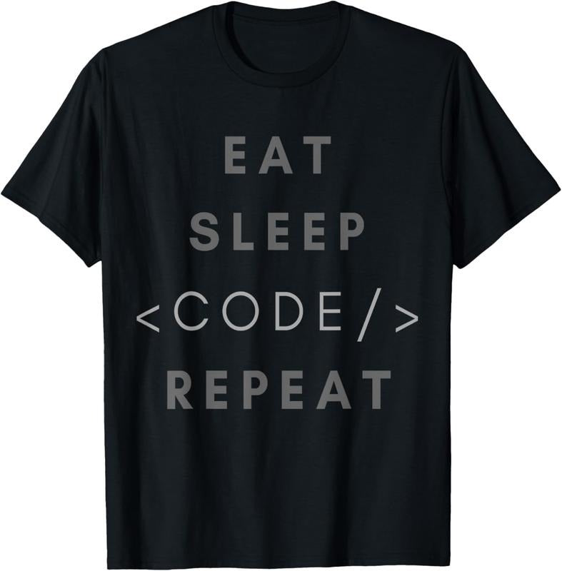 100% Cotton Eat Sleep Code Repeat Funny Programming Coding Shirt T-Shirts, Hoodie, Sweatshirt
