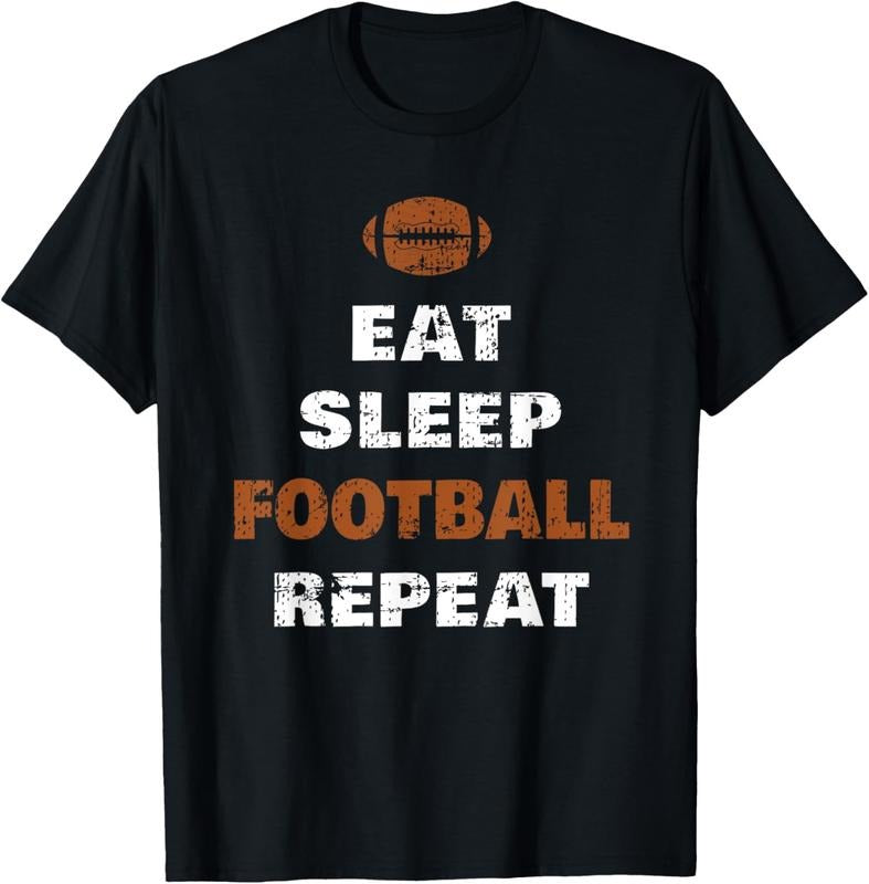 100% Cotton Eat Sleep Football Repeat Love Football Vintage T-Shirts, Hoodie, Sweatshirt