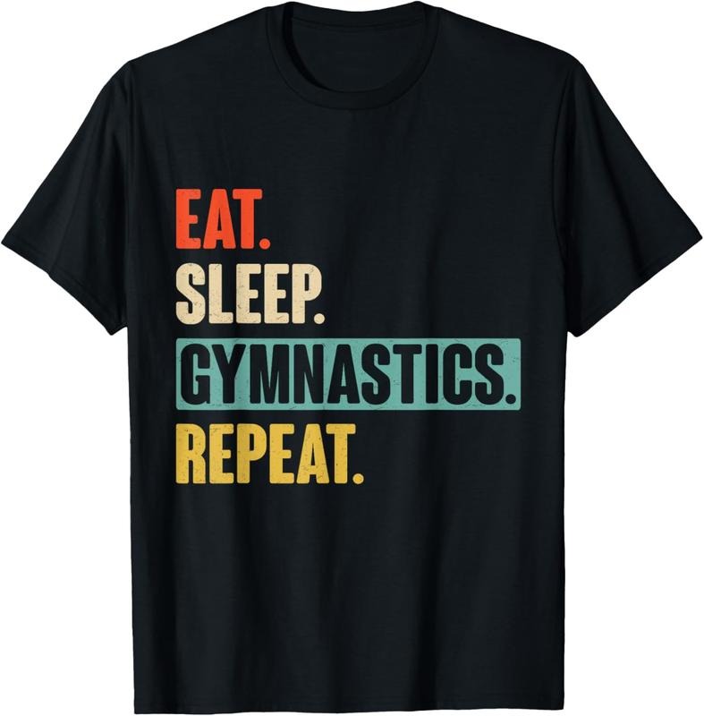 100% Cotton Eat Sleep Gymnastics Repeat - Funny Retro Vintage Gymnast T-Shirt Hoodie Sweatshirt | PrintMintTees.com