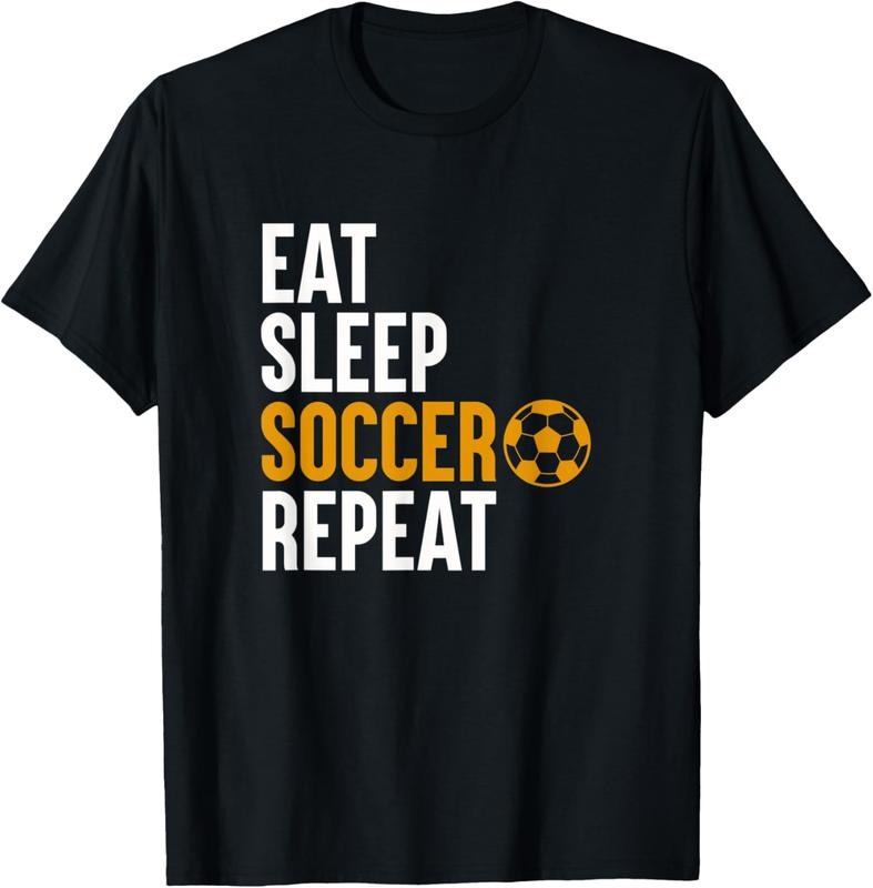 100% Cotton Eat Sleep Soccer Repeat Funny Soccer Player Soccer T-Shirt Hoodie, Sweatshirt | PrintMintTees.com