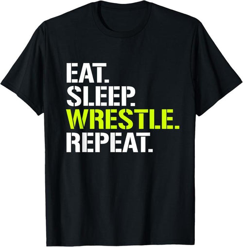 100% Cotton Eat Sleep Wrestle Shirt Repeat - Cool Wrestling T Shirt Hoodie Sweatshirt | PrintMintTees.com