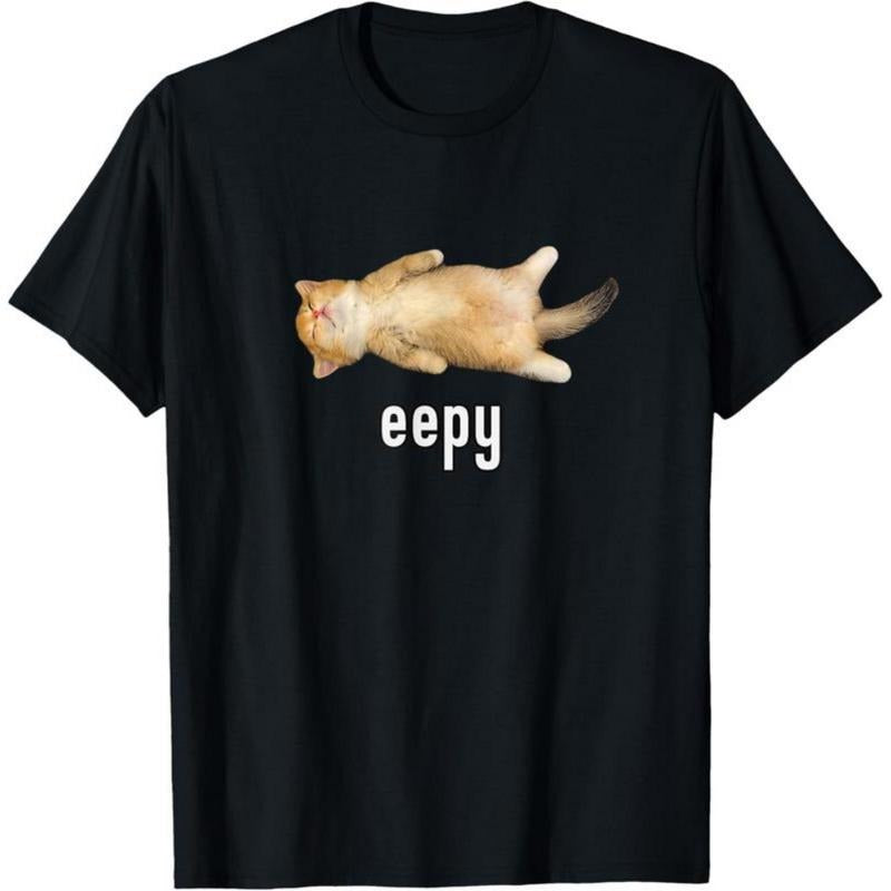 100% Cotton Eepy Cat, Silly Sleepy Cat Meme T-Shirt style 02 Hoodie Sweatshirt | PrintMintTees.com