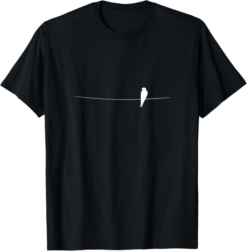 100% Cotton Elegant Bird On A Wire House Martin Silhouette Yoga T-Shirt Hoodie, Sweatshirt | PrintMintTees.com
