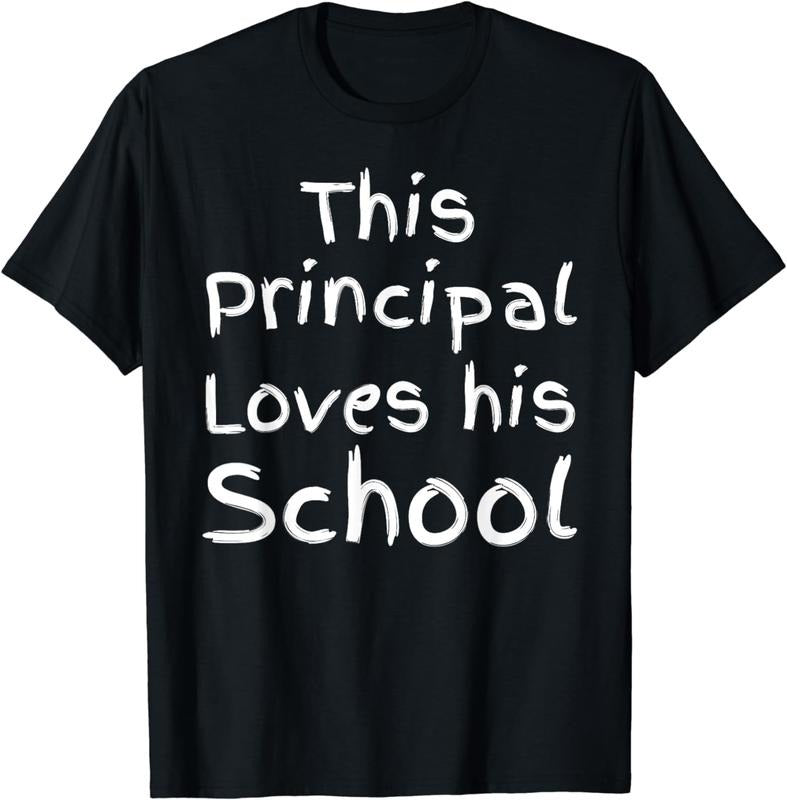[100% Cotton]Elementary Principal Quote This Principal Loves His School T-Shirt Hoodie Sweatshirt | PrintMintTees.com