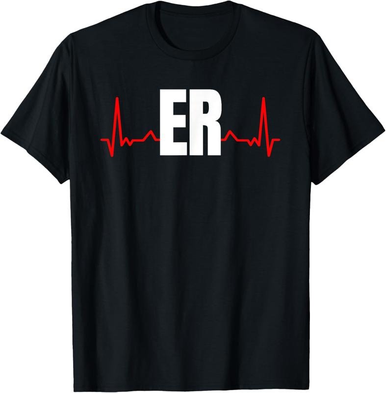 100% Cotton Emergency Medicine Emergency room Nurse ER Heartbeat T-Shirt Hoodie Sweatshirt | PrintMintTees.com