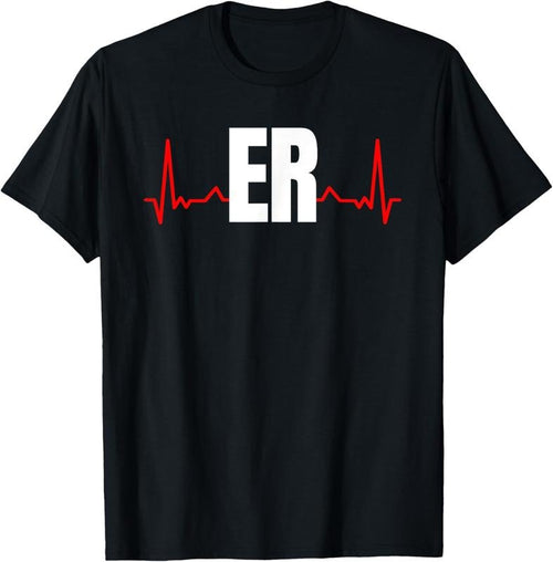 100% Cotton Emergency Medicine Emergency room Nurse ER Heartbeat T-Shirt Hoodie Sweatshirt | PrintMintTees.com