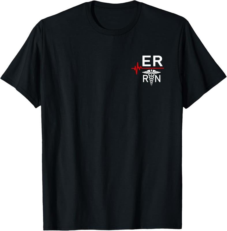 100% Cotton Emergency Room Registered Nurse Gift ER Heartbeat T-Shirt Hoodie, Sweatshirt | PrintMintTees.com